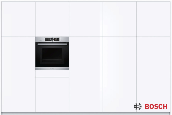 Bosch Einbau Backofen mit Mikrowellen und Dampffunktion 60x60 cm Edelstahl HNG6764S6