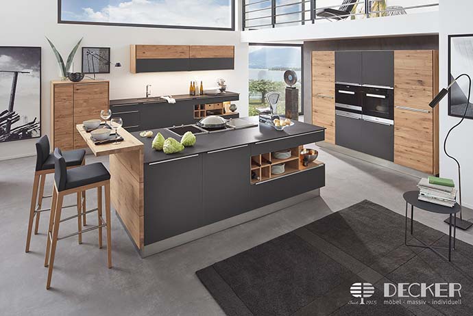 Decker Einbauküche Vicenca Calezzo 9728 Anthrazit