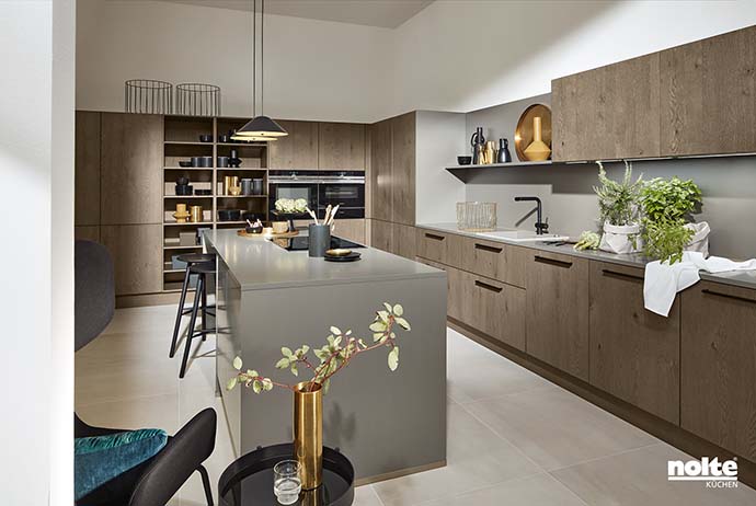 Nolte Einbaukueche Titan Perlmutt Tavola Eiche Barolo